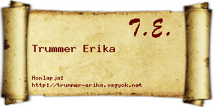 Trummer Erika névjegykártya